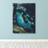 Bleu Turquoise Bahamas toile étirée Impression (Insitu (Plancher de Bois))