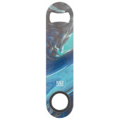 Bleu Turquoise Blanc acier inoxydable bouteille d' (Dos)