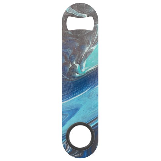 Bleu Turquoise Blanc acier inoxydable bouteille d' (Devant)