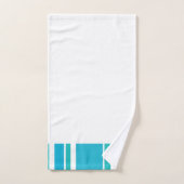 Bleu Turquoise Blancs (Serviette à main)