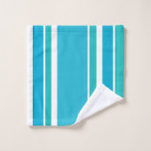 Bleu Turquoise Blancs (Gant de toilette)
