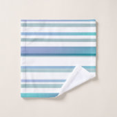 Bleu Turquoise Bleu Blancs (Gant de toilette)