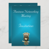 Bleu Turquoise Business Meeting Invitation Change (Devant / Derrière)
