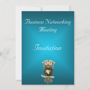 Bleu Turquoise Business Meeting Invitation Change