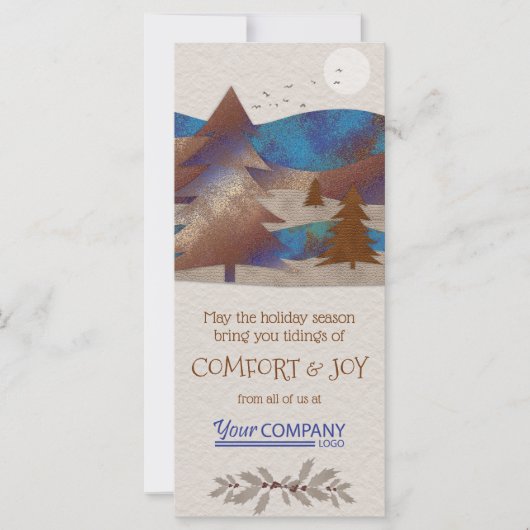 Bleu, Turquoise, Cartes de Noël Brown (Devant)