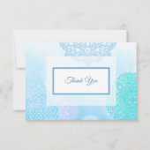 Bleu, Turquoise et blanc Mandala Merci Note (Devant)