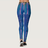 Bleu Turquoise Faux Bleu Denim Leggings (Dos)