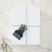 Bleu turquoise Imaginaire robe étiquette cadeau, N (Avec de laficelle)