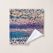 Bleu Turquoise Lilac blanc acrylique Abstrait Flui (Gant de toilette)