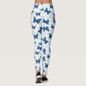 Bleu Turquoise Monarque Papillon Motif Leggings (Dos)