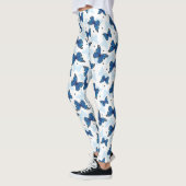 Bleu Turquoise Monarque Papillon Motif Leggings (Gauche)
