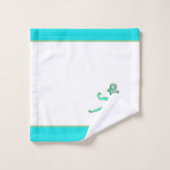 Bleu turquoise Octopus Côtier Salle de bain nautiq (Gant de toilette)