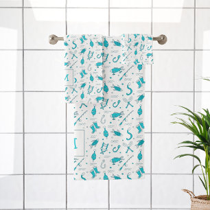 Bleu turquoise Pêche sans mer Motif Monogramme cha