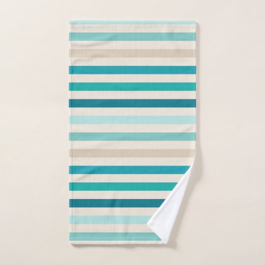 Bleu, Turquoise, Sable (Serviette à main)