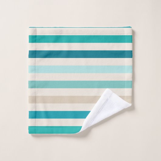 Bleu, Turquoise, Sable (Gant de toilette)