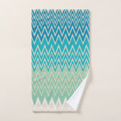 Bleu turquoise, turquoise et vert Zigzags (Serviette à main)
