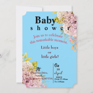 Bleu Twin Baby invitation