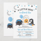 Bleu Un Petit Boo Invitation Baby shower (Devant / Derrière)