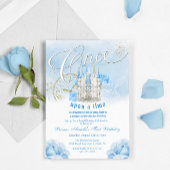 Bleu une fois Princesse Anniversaire Invitation