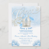 Bleu une fois Princesse Anniversaire Invitation (Devant)