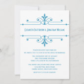 Bleu v2 Fancy Mariage ornemental Invitation (Devant)