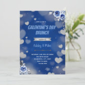 Bleu valentine brunch thème invitation (Debout devant)