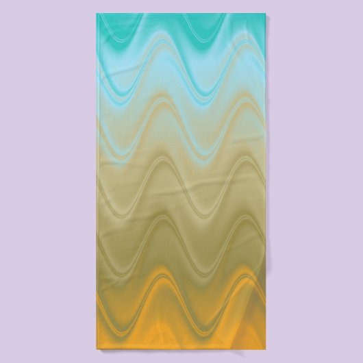 Bleu Verre Vert Orange Abstrait (Serviette de bain)