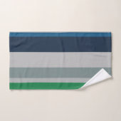 Bleu vert Abstrait rayures (Serviette à main)