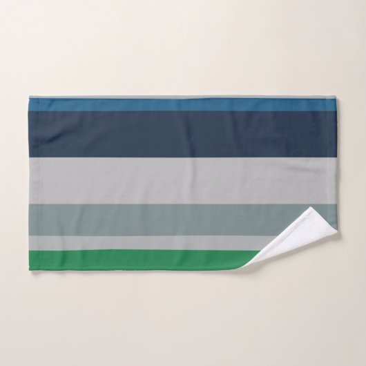 Bleu vert Abstrait rayures (Serviette à main)