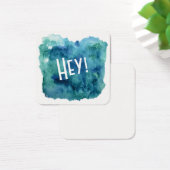 Bleu, Vert, Aquarelle Turquoise avec "Hey !"  (Bureau)