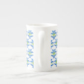Bleu Vert Blanc Art Nouveau Motif Chine Mug (Dos)