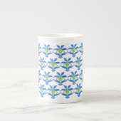 Bleu Vert Blanc Art Nouveau Motif Chine Mug (Devant)