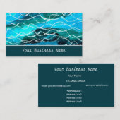 Bleu, vert, blanc Carte de visite (Devant / Derrière)