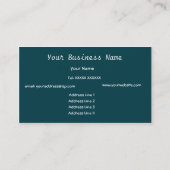 Bleu, vert, blanc Carte de visite (Dos)