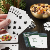 Bleu, Vert, Blanc Plaid avec Cartes de Jeu de Cerf (In Situ)