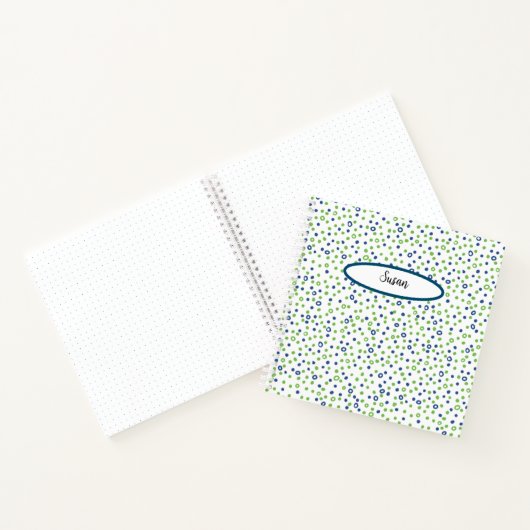 Bleu Vert Cercles Points Sketchbook Bullet Journal (Intérieur)