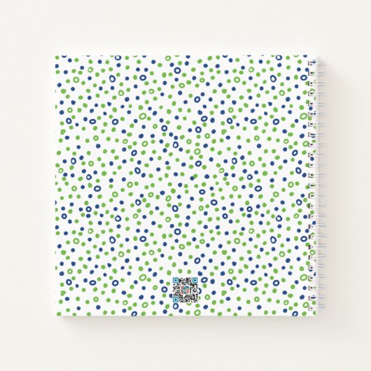 Bleu Vert Cercles Points Sketchbook Bullet Journal (Dos)
