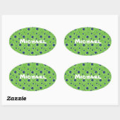 Bleu Vert clair Cercles Motif mignon Stickers (Feuille)