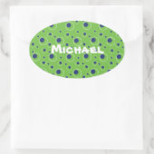Bleu Vert clair Cercles Motif mignon Stickers (Sac)