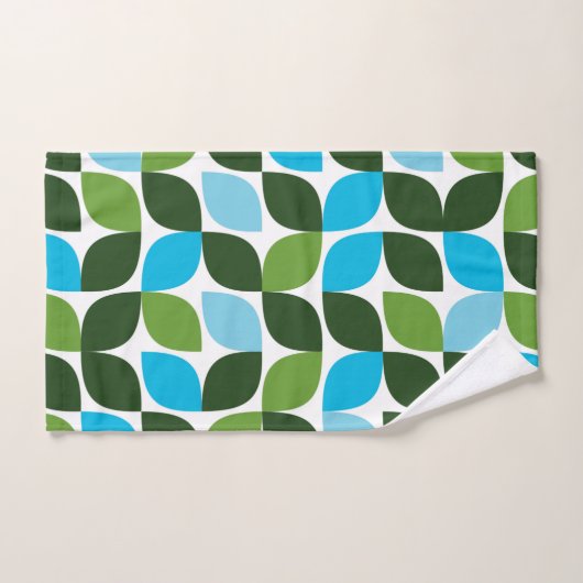 Bleu, vert, cool, tendance, nature moderne abstrai (Serviette à main)