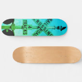 Bleu Vert Corbeau Train Skateboard Rustique Urbain (Horz)