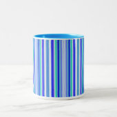 Bleu vert en bandes verticales Mug (Centre)