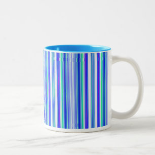 Bleu vert en bandes verticales Mug