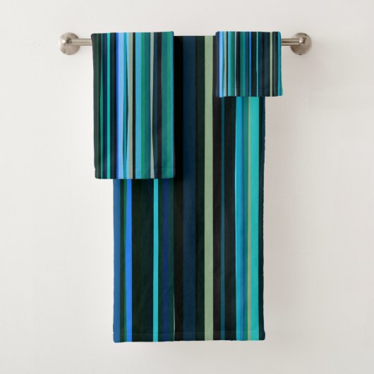 Bleu, vert et gris Abstrait rayures (En situation)