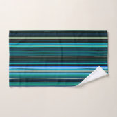 Bleu, vert et gris Abstrait rayures (Serviette à main)