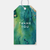 Bleu Vert et or Splatter étiquettes cadeaux (Dos)