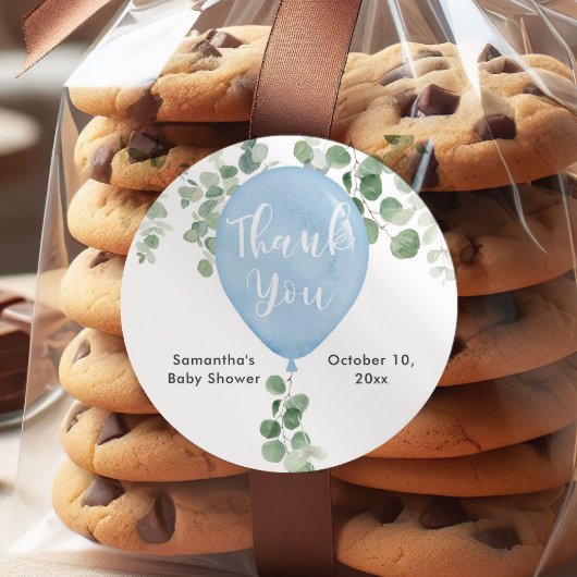 Bleu vert eucalyptus ballon auto-collants bébé