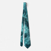 Bleu Vert Galaxie Abstraite regard Cravate hommes (Dos)