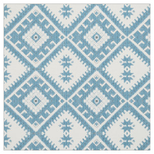 Bleu vert Ikat diamants tissu motif