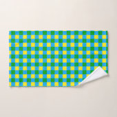 Bleu Vert Jaune Chèque Plaid Design Motif (Serviette à main)